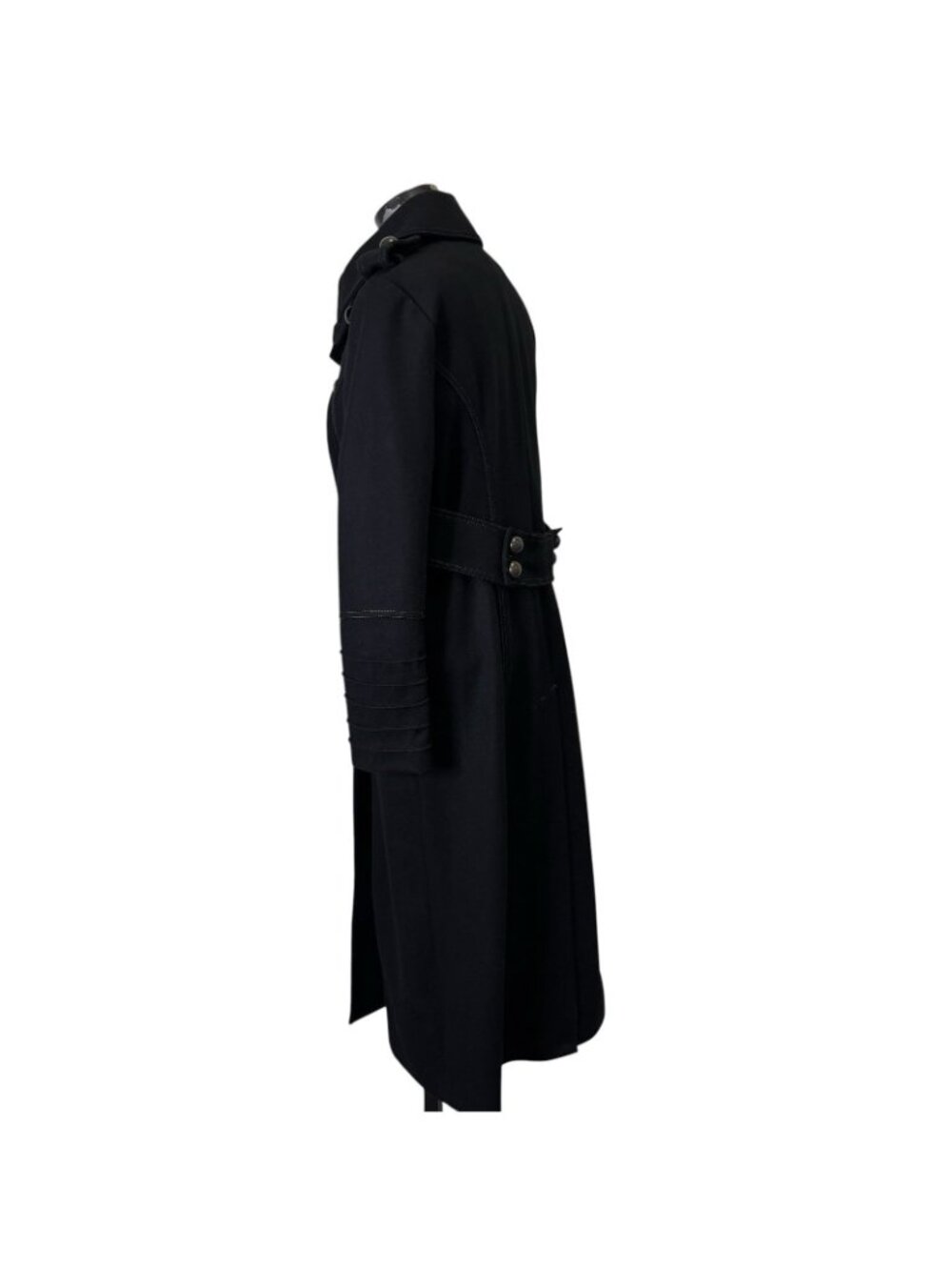 Vintage Y2K JLO Jennifer Lopez Double Breasted Military Wool Duster Trench Coat - Picture 4 of 11